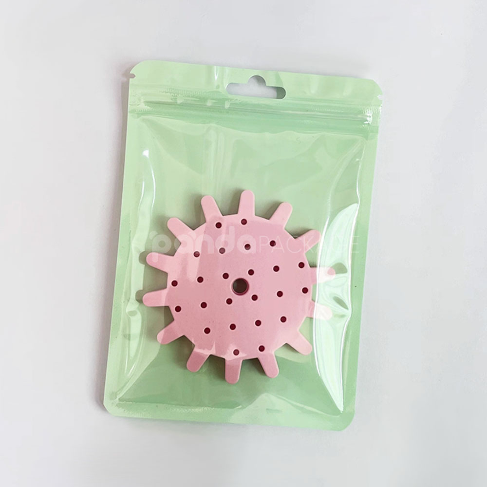 matte pastel ziplock plastic bags with hang hole for snacks jewelry and retail packaging