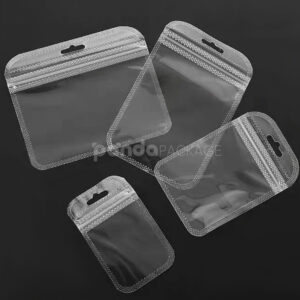 transparent pvc ziplock plastic bags for jewelry, cosmetics and retail packaging