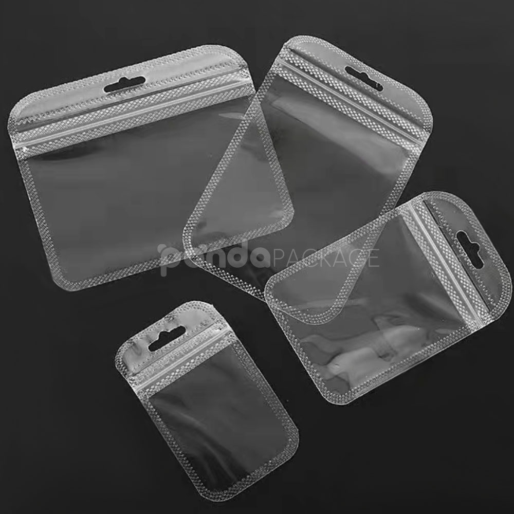 transparent pvc ziplock plastic bags for jewelry, cosmetics and retail packaging