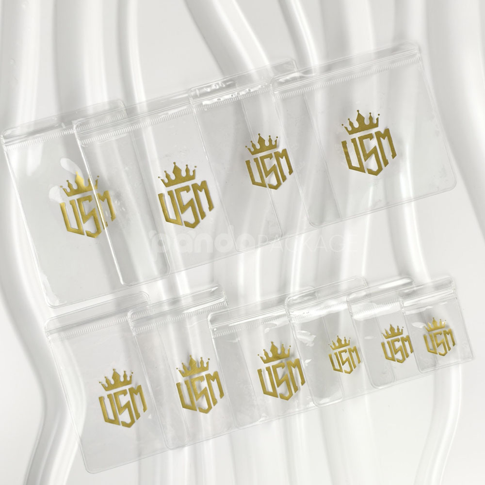transparent pvc ziplock bags with printed logo for jewelry packaging and retail display