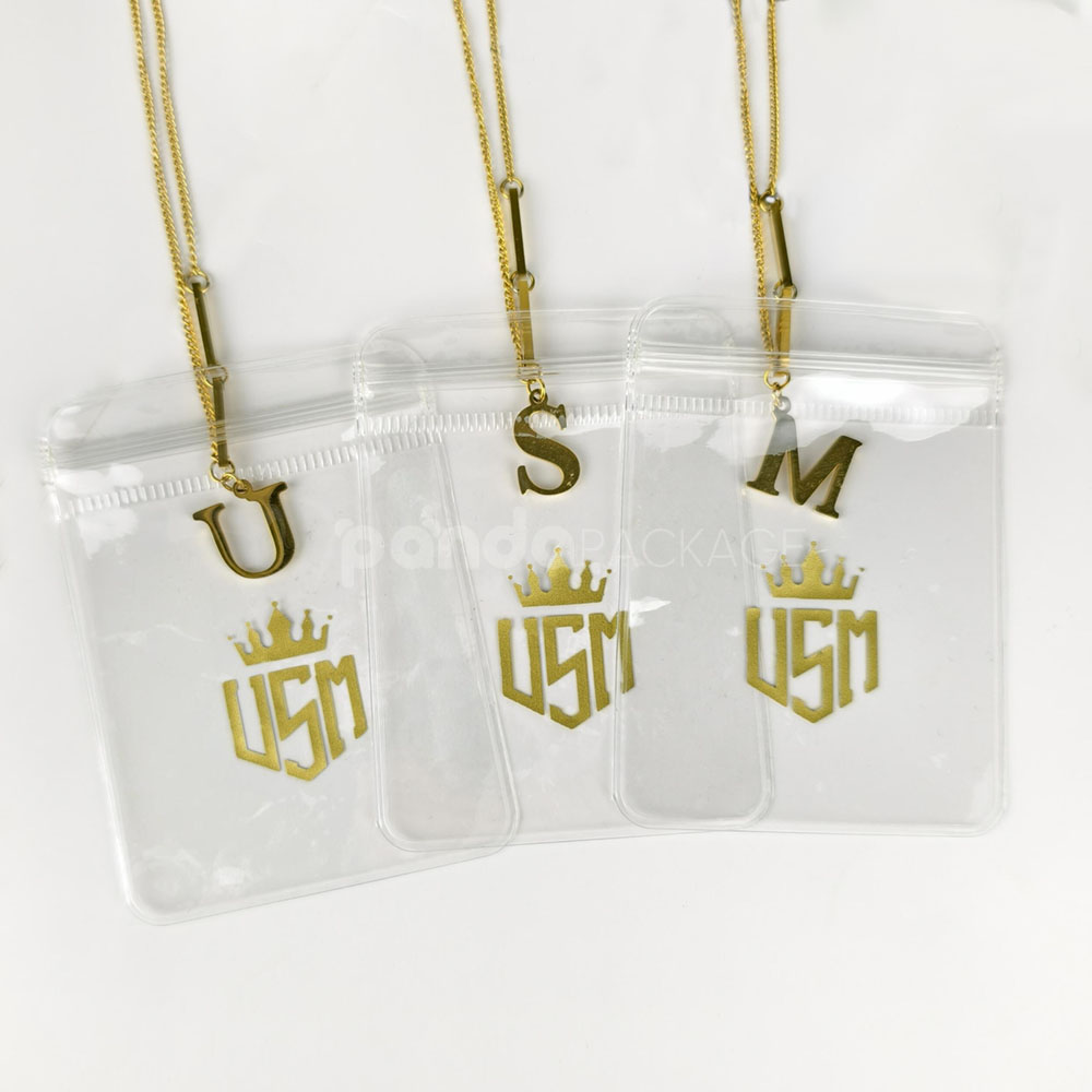 transparent pvc ziplock bags with printed logo for jewelry packaging and retail display
