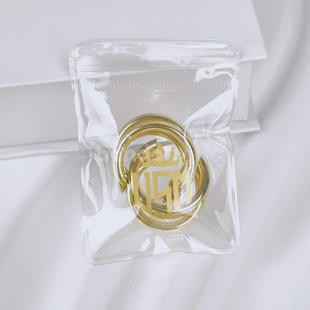 transparent pvc ziplock bags with printed logo for jewelry packaging and retail display