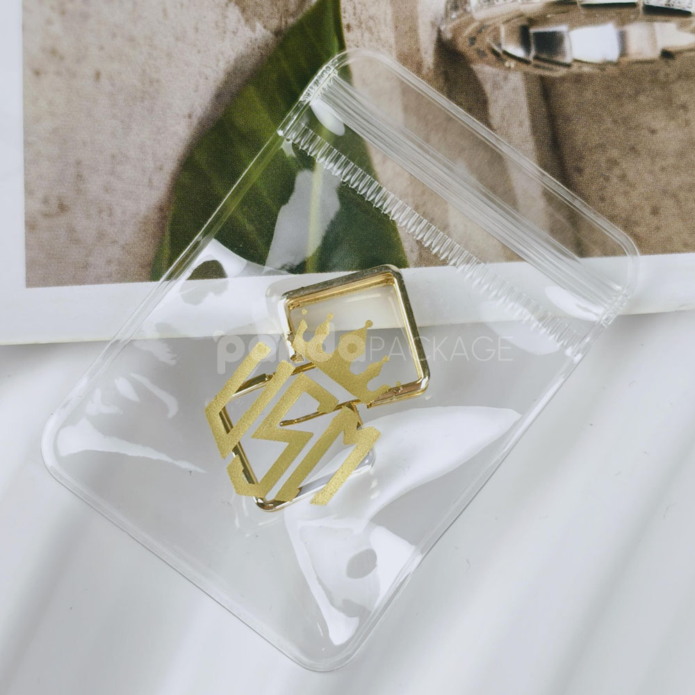 transparent pvc ziplock bags with printed logo for jewelry packaging and retail display