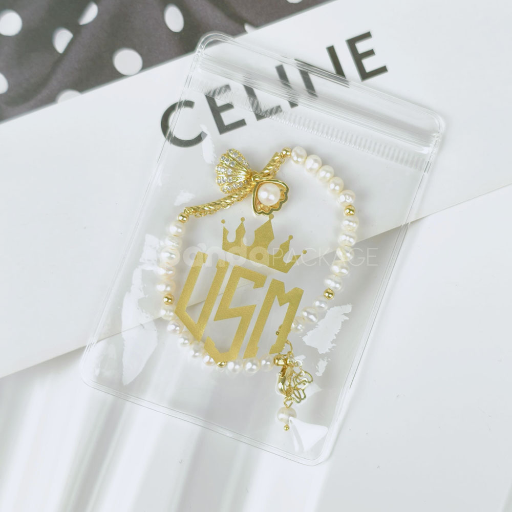 transparent pvc ziplock bags with printed logo for jewelry packaging and retail display