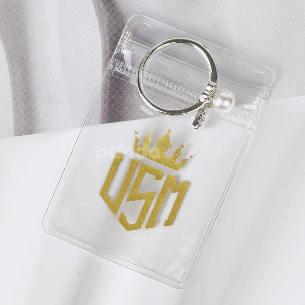 transparent pvc ziplock bags with printed logo for jewelry packaging and retail display
