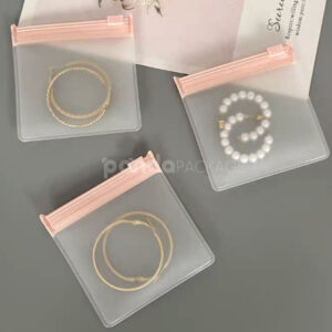 frosted slider ziplock plastic bags for jewelry, cosmetics, stationery and travel packaging