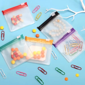 frosted slider ziplock plastic bags for jewelry, cosmetics, stationery and travel packaging