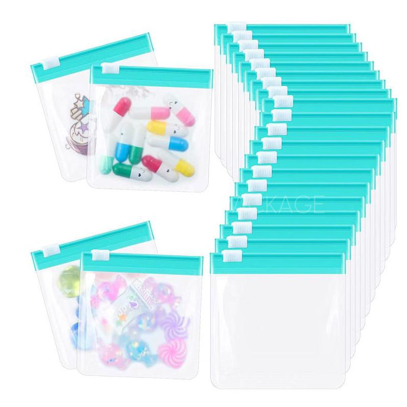 frosted slider ziplock plastic bags for jewelry, cosmetics, stationery and travel packaging