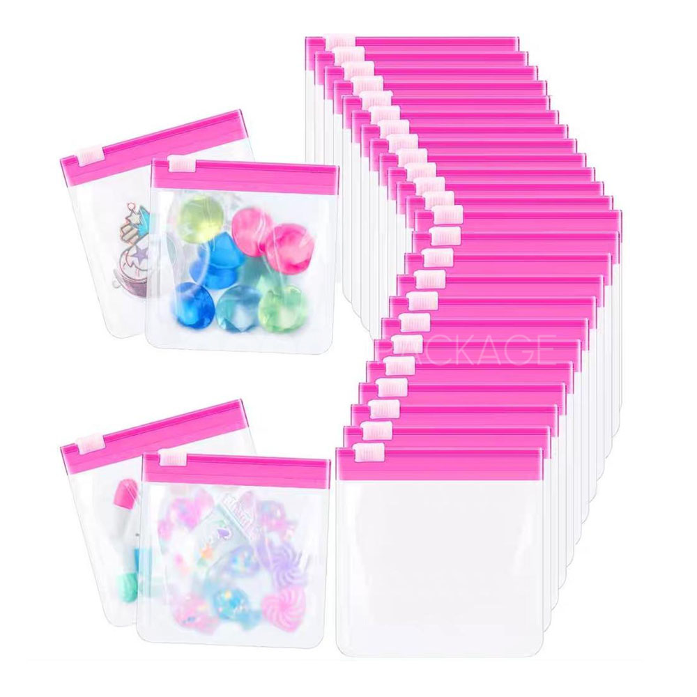 frosted slider ziplock plastic bags for jewelry, cosmetics, stationery and travel packaging