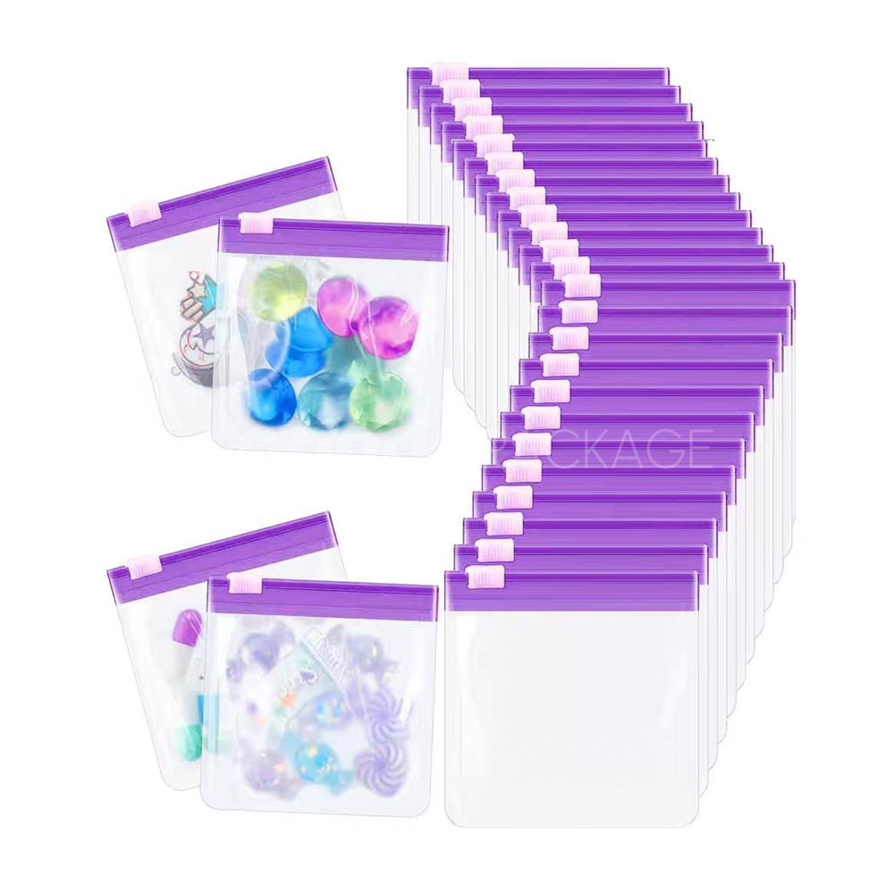 frosted slider ziplock plastic bags for jewelry, cosmetics, stationery and travel packaging