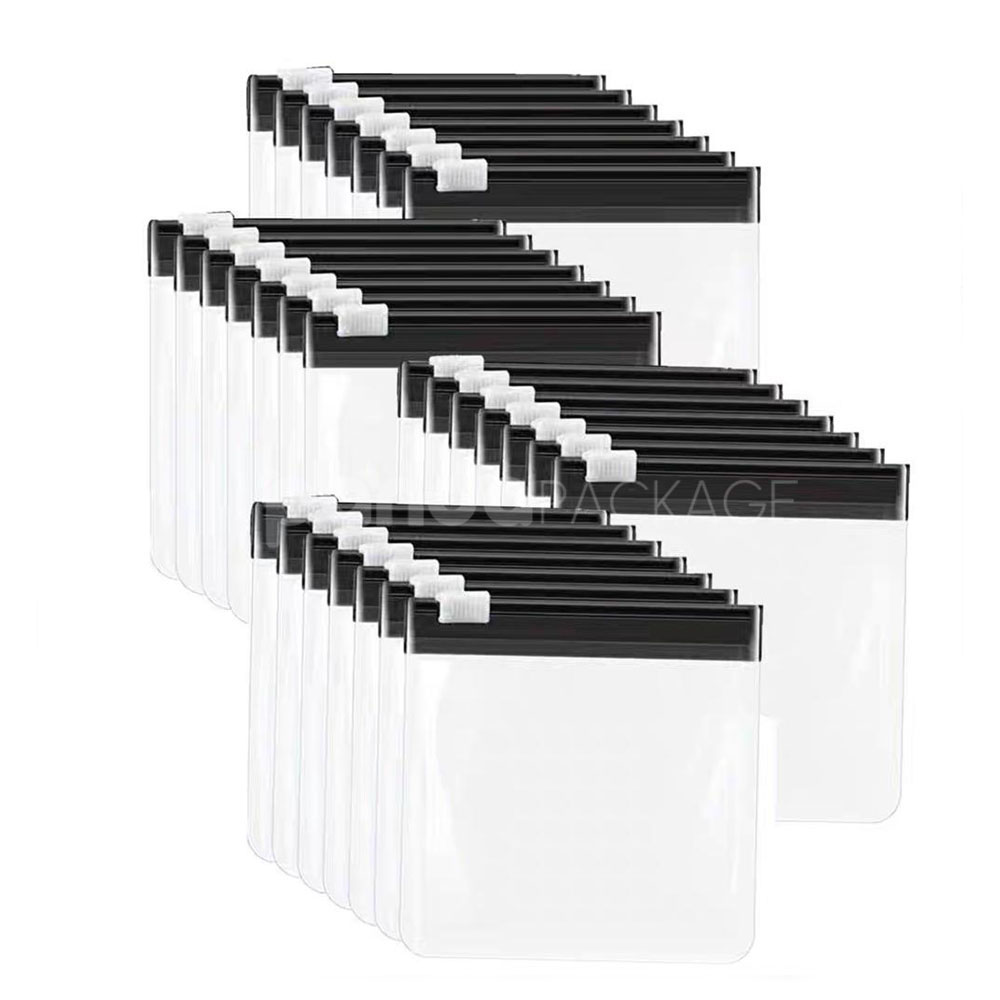 frosted slider ziplock plastic bags for jewelry, cosmetics, stationery and travel packaging