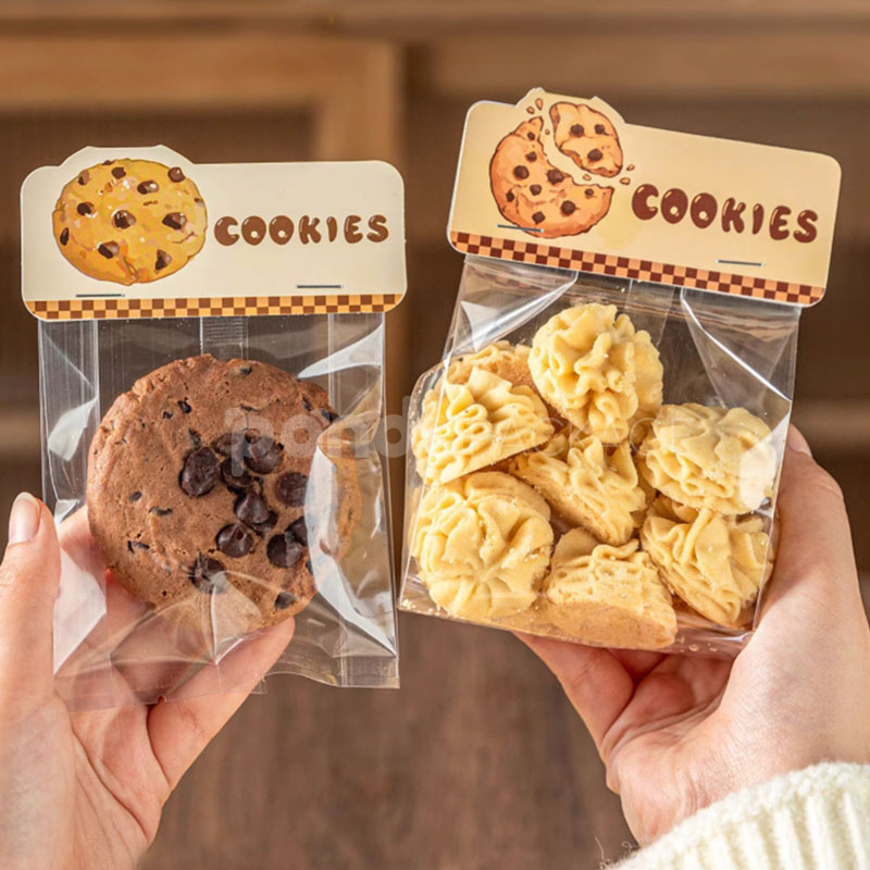 printed header card opp plastic bags for bakery cookies and gift packaging