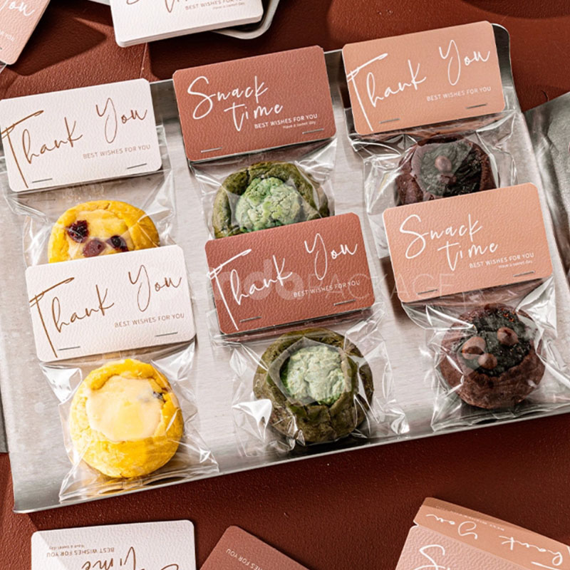 printed header card opp plastic bags for bakery cookies and gift packaging