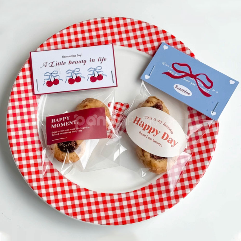 printed header card opp plastic bags for bakery cookies and gift packaging