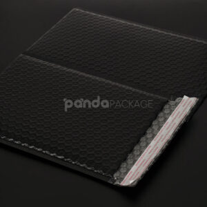black bubble mailer bags with printed logo for jewelry, cosmetics and gift packaging