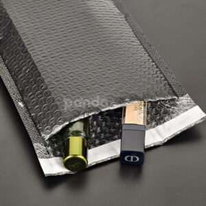 black bubble mailer bags with printed logo for jewelry, cosmetics and gift packaging