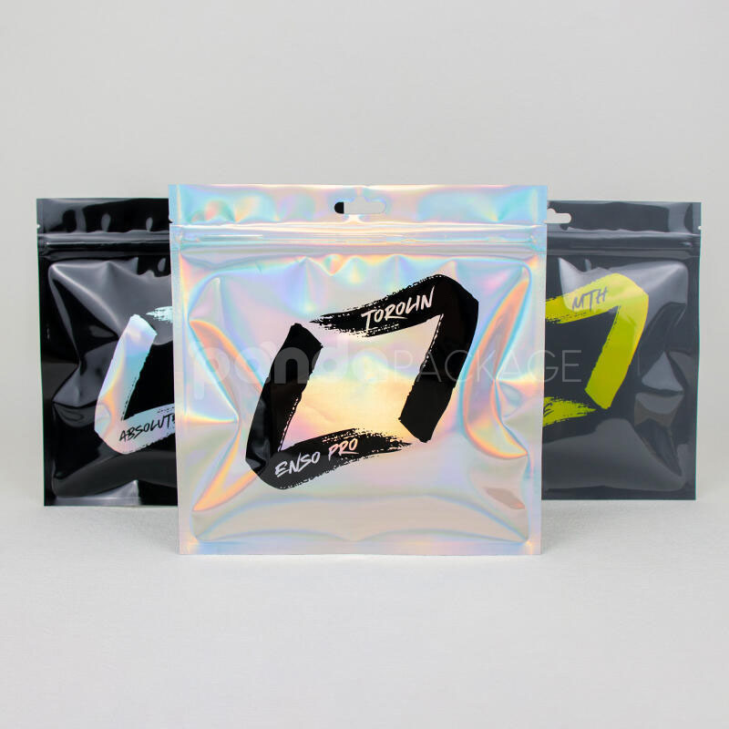 anti-static holographic resealable plastic packaging bags with esd protection for electronic products