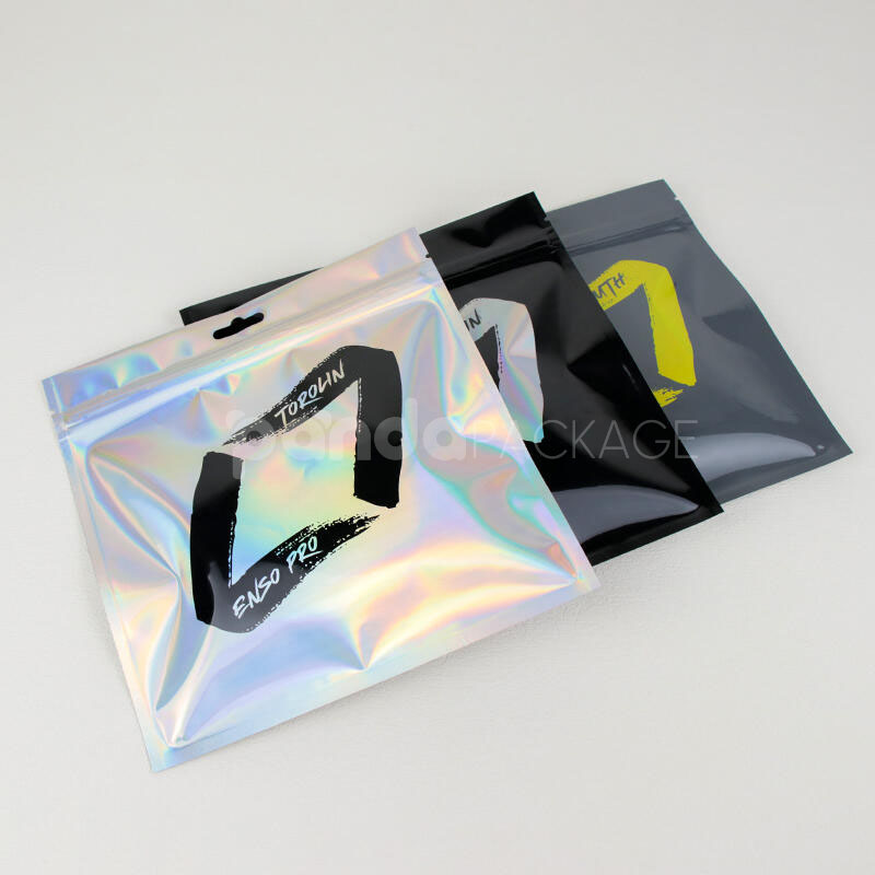 anti-static holographic resealable plastic packaging bags with esd protection for electronic products