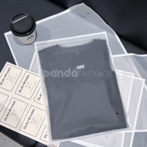 frosted zip lock clothing packaging bags for apparel storage and retail display