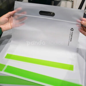 frosted zip lock clothing packaging bags with die-cut handle for apparel retail and shipping