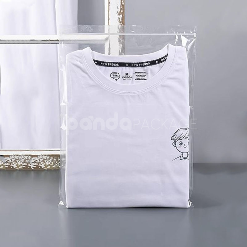 clear zip lock clothing packaging bags for t-shirt and apparel storage