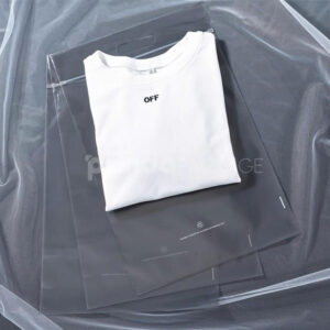 transparent zip lock apparel packaging bags in multiple colors with die-cut handle