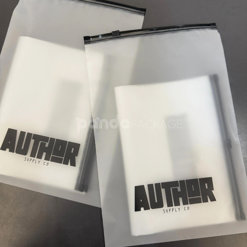 frosted slider zip lock clothing packaging bags for apparel retail and e-commerce
