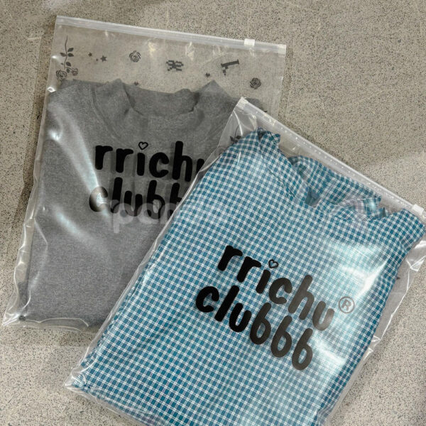 Clear Slider Zip Lock Clothing Packaging Bags for Apparel
