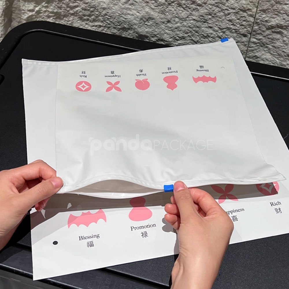 printed slider zip lock clothing packaging bags for apparel and e-commerce use