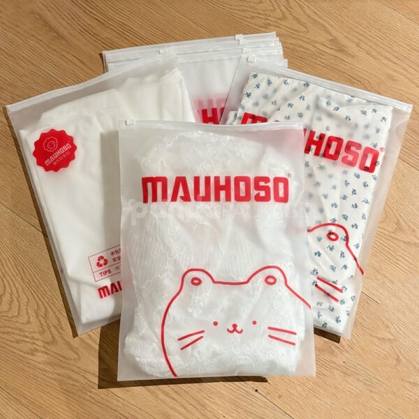 Biodegradable Frosted Slider Zip Lock Clothing Packaging Bags