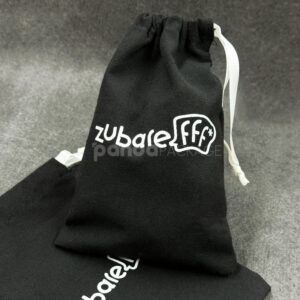 black cotton drawstring pouch bags for apparel and clothing packaging