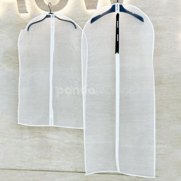 White Organza Garment Bags with Full-Length Zipper