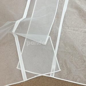 white organza garment bags with full-length zipper for clothing storage and protection
