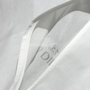 white non-woven garment bag for clothing packaging and storage