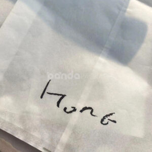 white tissue paper center seal clothing packaging bag with metal strip closure