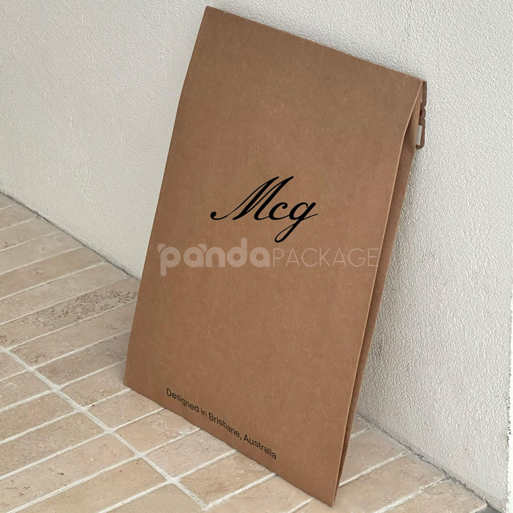 recyclable kraft paper mailer bag with double adhesive strip closure for shipping
