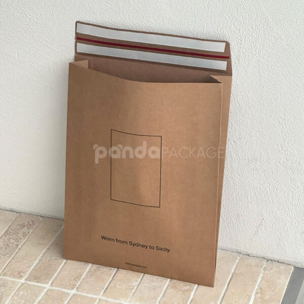 Recyclable Kraft Paper Mailer Bag with Double Adhesive Seal