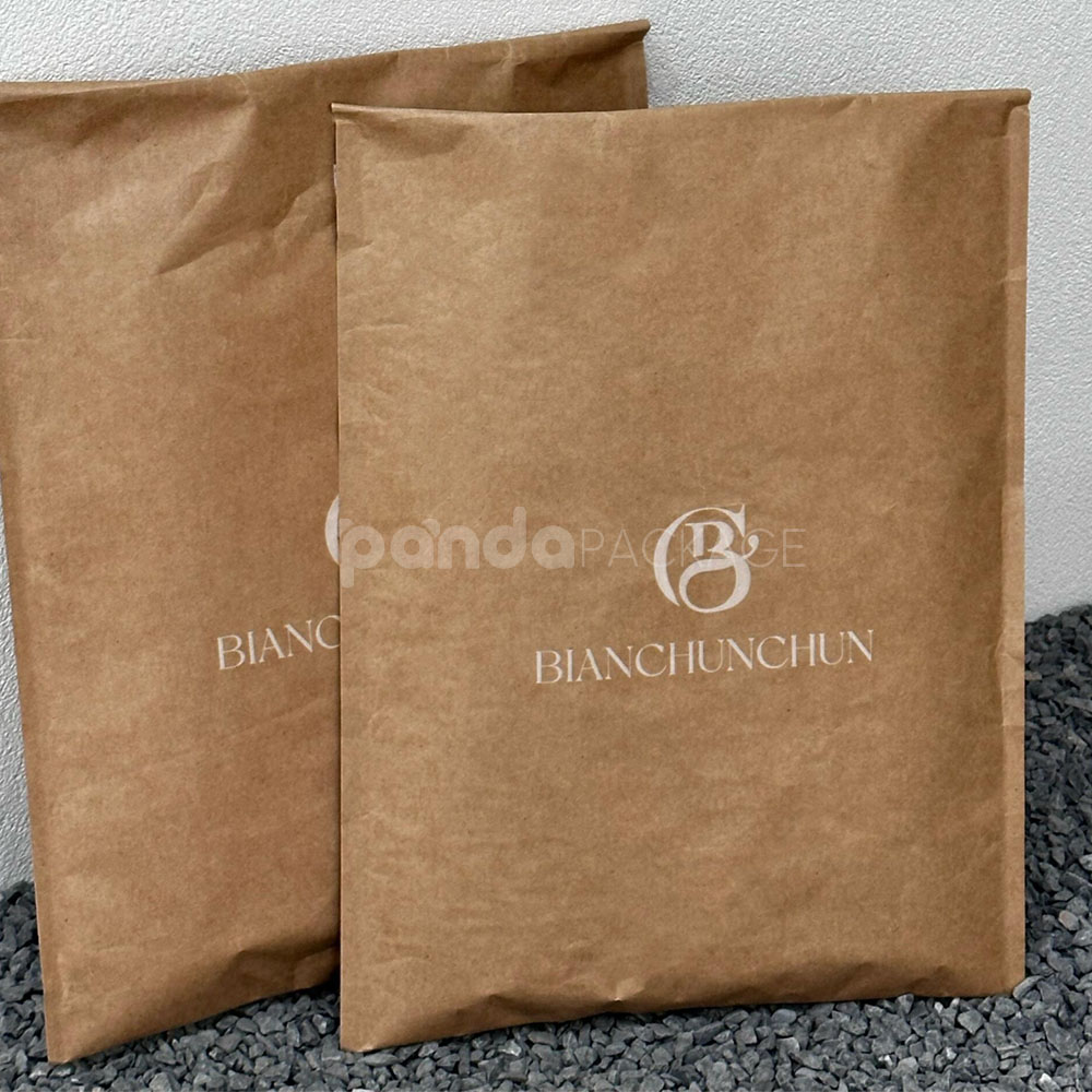recyclable kraft paper bubble mailer bag with self-adhesive flap for secure shipping