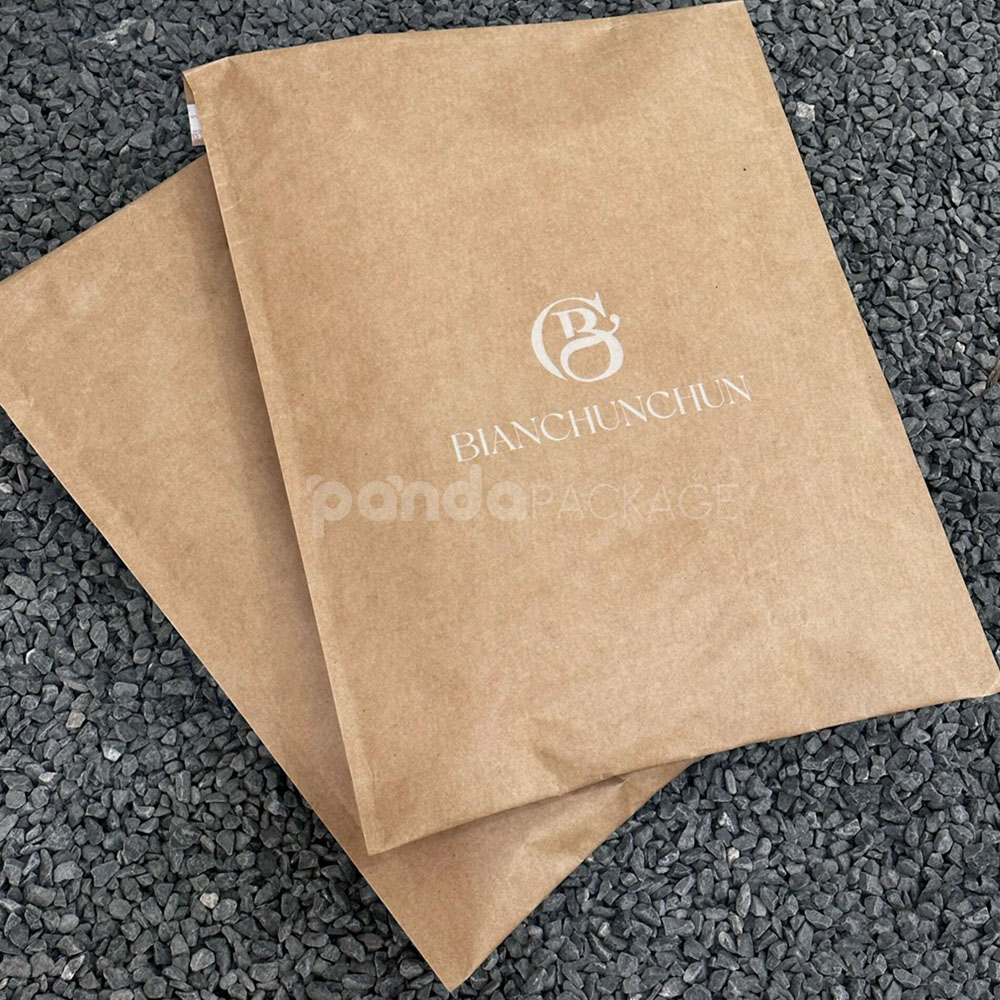 recyclable kraft paper bubble mailer bag with self-adhesive flap for secure shipping