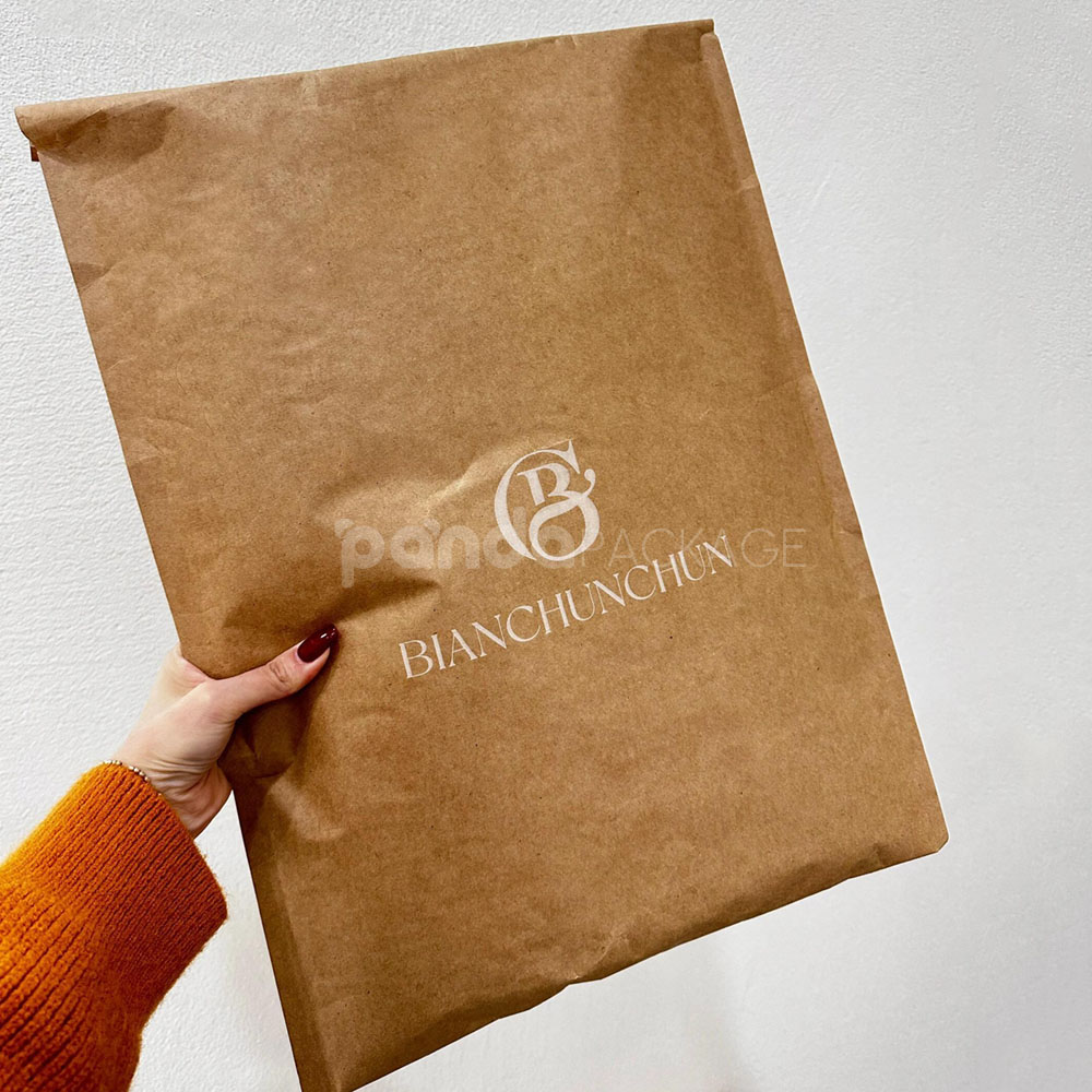 recyclable kraft paper bubble mailer bag with self-adhesive flap for secure shipping