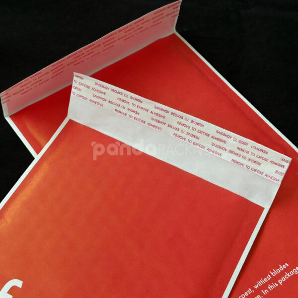 Red Kraft Paper Bubble Mailer Bag with Self-Adhesive Seal