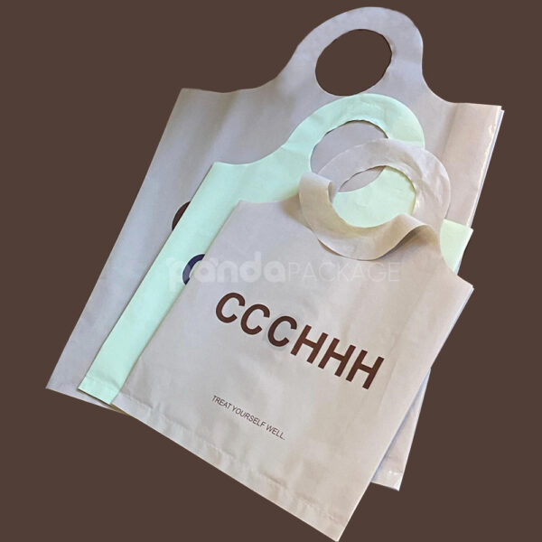 Pastel Color Die-Cut Handle Plastic Shopping Bag