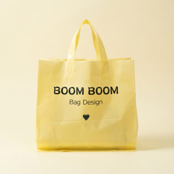 Pastel Handle Plastic Shopping Bag for Clothing Packaging