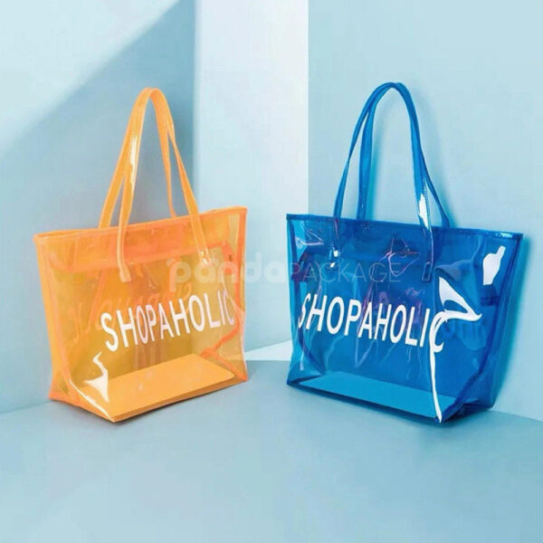 Transparent PVC Tote Bag for Fashion and Retail Packaging