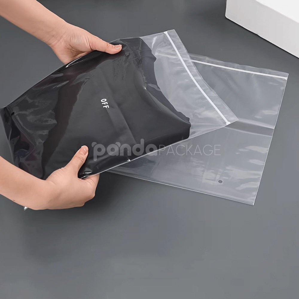 clear resealable apparel packaging bags for clothing storage and retail