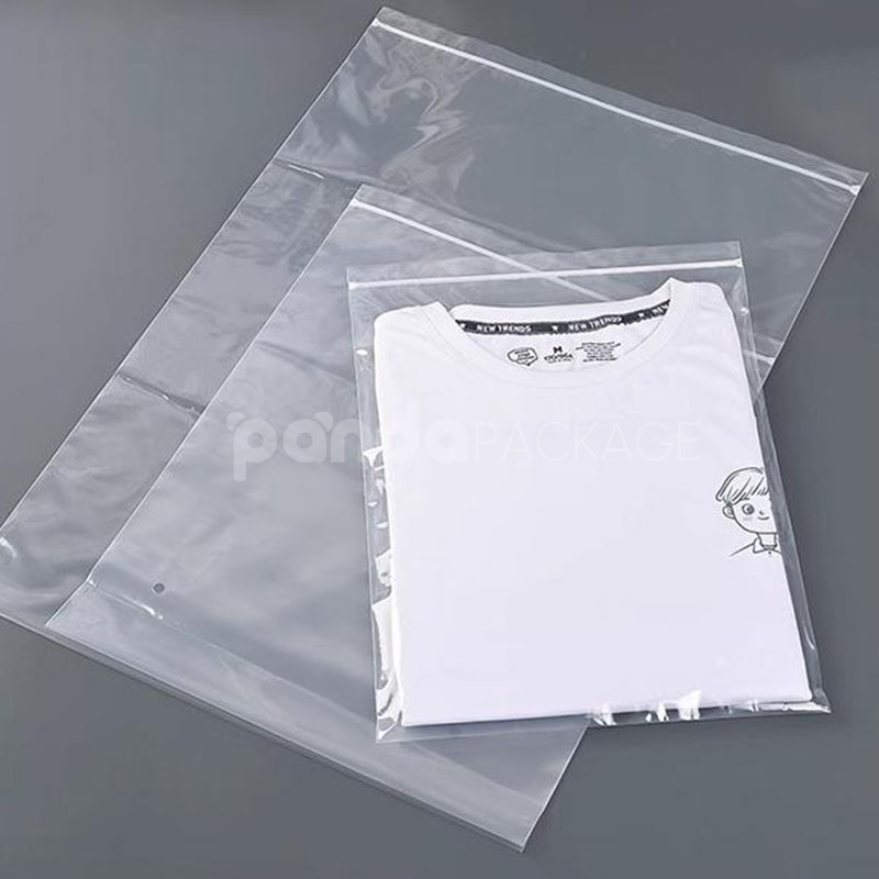clear resealable apparel packaging bags for clothing storage and retail
