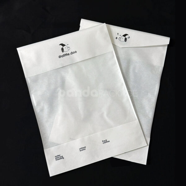 White Semi Transparent Apparel Packaging Bags with Velcro Closure