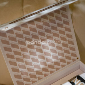 white magnetic rigid box with handle and gold rivets for luxury gift packaging