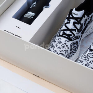 luxury magnetic rigid gift box with double doors and printed design for sneaker packaging