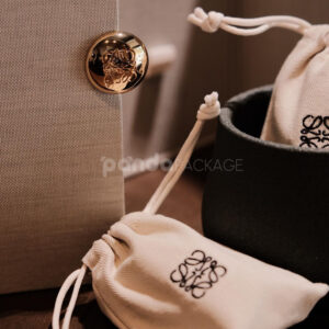 luxury linen magnetic rigid box with double doors and gold knob for premium gift packaging